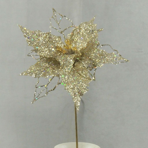 [X810-PTN] POINSETTIA PICK GLITTER 14"  PLATINUM