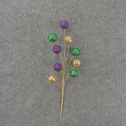[X81021A-9-MAR] 11" GLITTER BALL PIC x9 MARDI GRAS