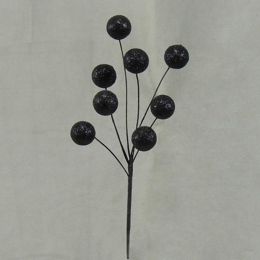 [X81021A-BLK] 11" GLITTER BALL PIC x8 BLACK