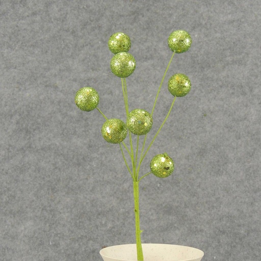 [X81021A-LGN] 11" GLITTER BALL PICx8 LT GREEN
