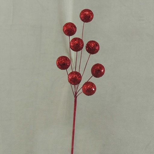 [X81021A-RED] 11" GLITTER BALL PIC x8 RED