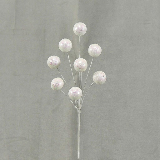 [X81021A-WHT] 11" GLITTER BALL PIC x8 WHITE