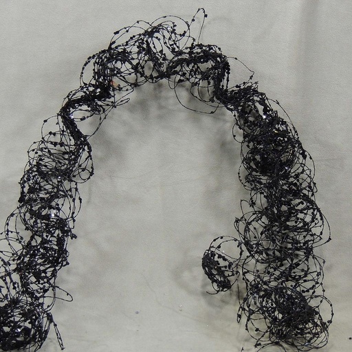 [X81827-BLK] 36" GLITTER MOSS WIRE GARLAND  BLACK