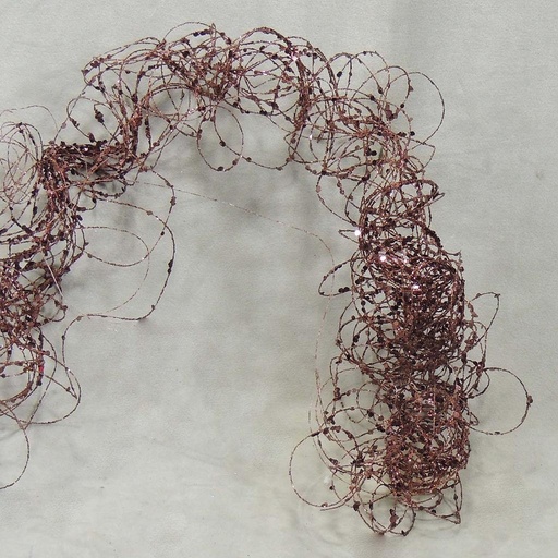 [X81827-CHO] 36" GLITTER MOSS WIRE GARLAND  CHOCOLATE
