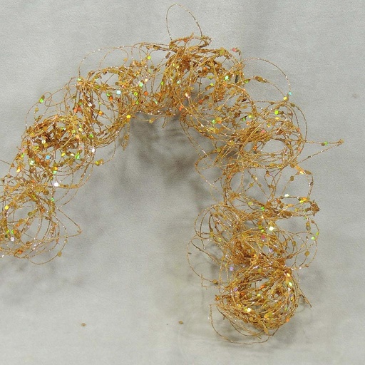 [X81827-GLD] 36" GLITTER MOSS WIRE GARLAND  GOLD