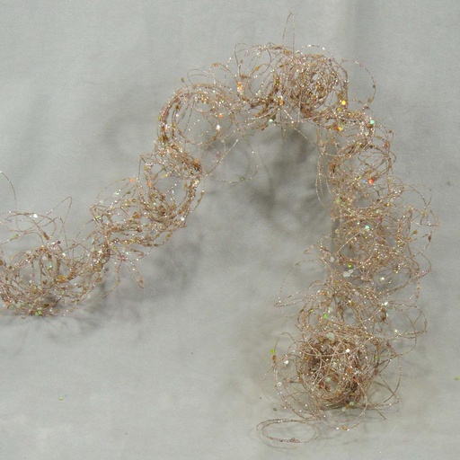 [X81827-PTN] 36" GLITTER MOSS WIRE GARLAND  PLATINUM