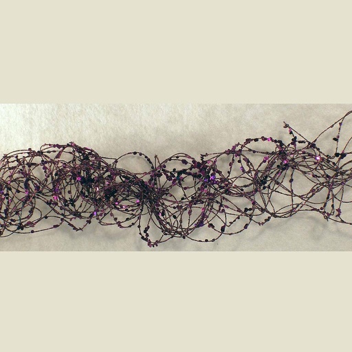 [X81827-PUR] 36" GLITTER MOSS WIRE GARLAND  PURPLE