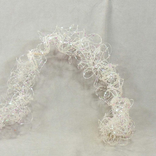 [X81827-WHT] 36" GLITTER MOSS WIRE GARLAND  WHITE