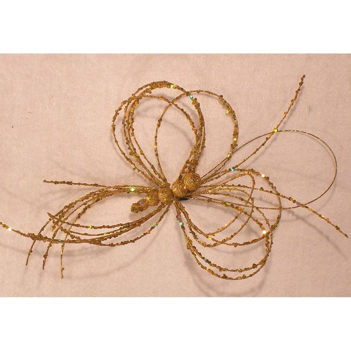 [X81897-GLD] 8" GLITTER WIRE BUTTERFLY