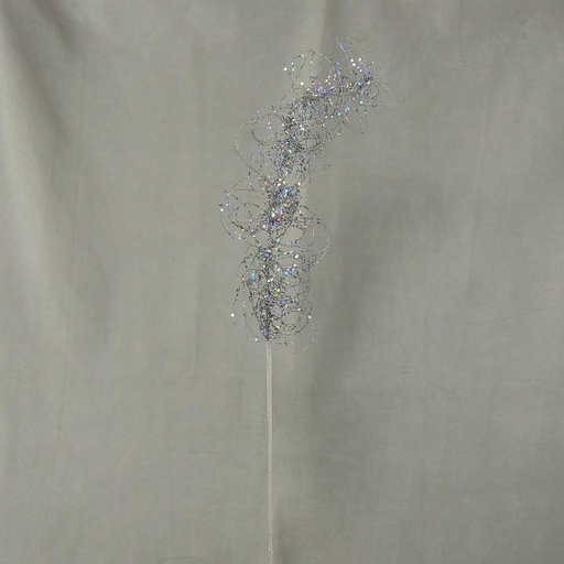 [X81881-SIL] 33" GLITTER MOSS GRASS SPRAY  SILVER