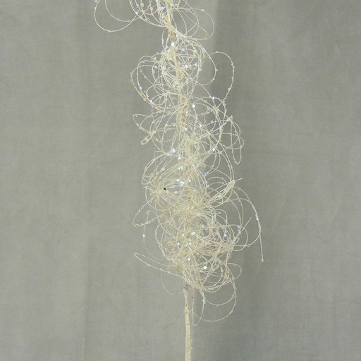 [X81881-WHT] 33" GLITTER MOSS GRASS SPRAY  WHITE