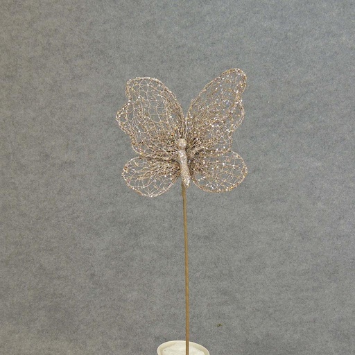 [X82672-PTN] 12" PLATINUM NETTING BUTTERFLY W/19" PICK