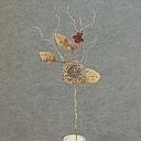 [X82719-PTN] BRANCH W/NEST & LEAVES PLATINUM
