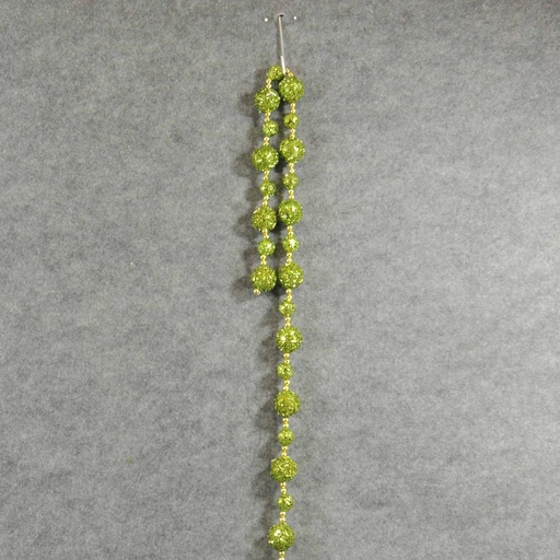 [X82661-LGN] 60" GLITTER/BEADED BALL GARLAND