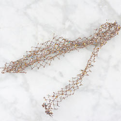 [X83386-PTN] 60" x 1.5" GLITTER MESH RIBBON  PLATINUM