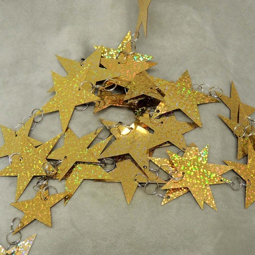 [X92636-GLD] 72" STAR GARLAND -  GOLD