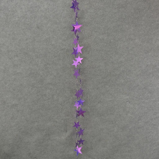 [X92636-PUR] 72" STAR GARLAND - PURPLE