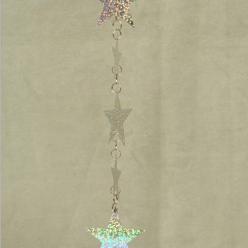 [X92636-SIL] 72" STAR GARLAND - SILVER