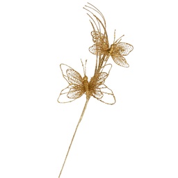 [X9437-GLD] 20&quot; GLITTER BUTTERFLY SPRAY X2   GOLD