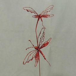 [X9438-RED] 18" GLITTER DRAGONFLY SPRAY X2  RED
