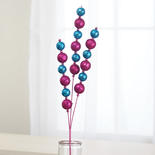 [X93765-FBL] BALL BEADED SPIKE X3 23"  FUCHSIA/BLUE 