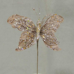 [X9528-PTN] 9&quot; SEQUIN BUTTERFLY -PLATINUM
