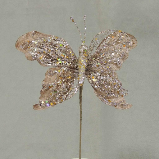 [X9528-PTN] 9" SEQUIN BUTTERFLY -PLATINUM