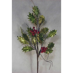 [X958-1] HOLLY SPRAY 28" GREEN/RED