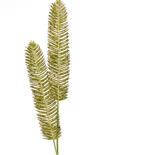 [XA12-LGN] GLITTER FERN SPRAY X2 36"  LIGHT GREEN