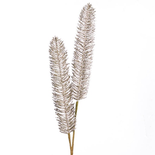 [XA12-PTN] GLITTER FERN SPRAY X2 36"  PLATINUM