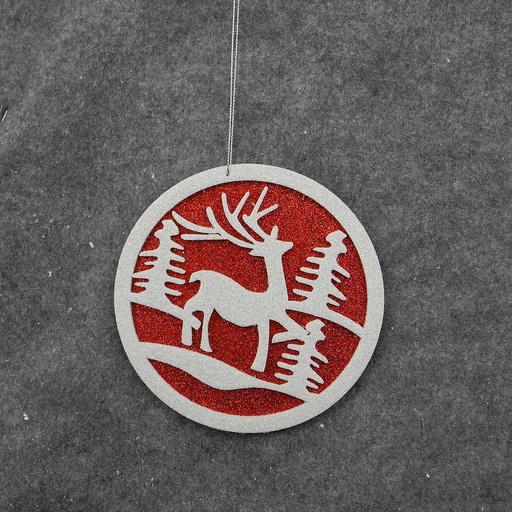 [XA8068-RND] ORANAMENT HANGER W/REINDEER 6"d