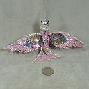 [XB4106-PNK] HUMMINGBIRD 7&quot; GLIT/SEQ. W/CLIP  PINK
