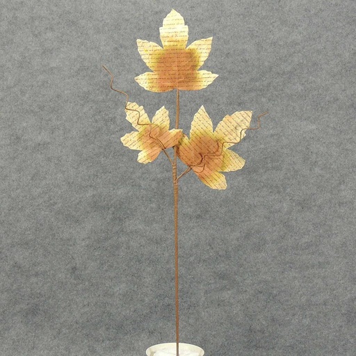 [XA4044] MAPLE LEAF SPRAY X3 PARCHMENT 27" BROWN