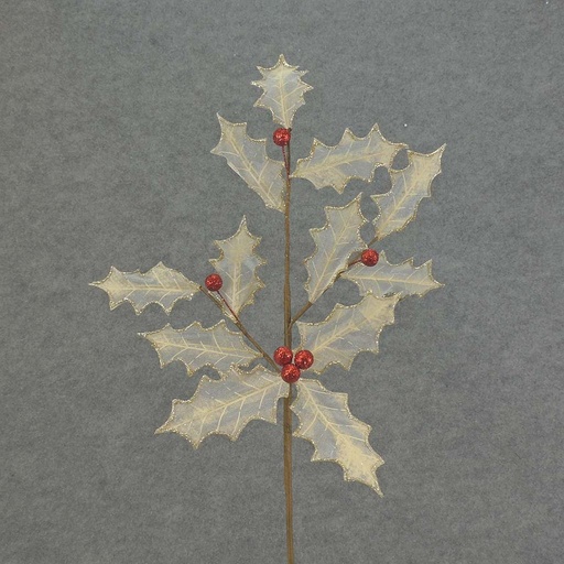 [XB5092] HOLLY LEAVES SPRAY 30"