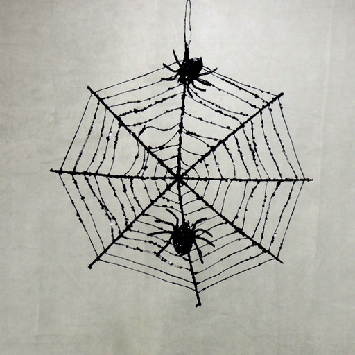 [XA88] SPIDER WEB ORNAMENT 12" BLACK