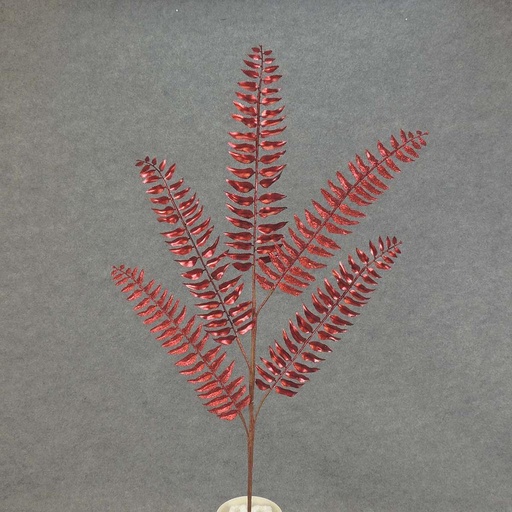 [XA5011-RED] FERN SPRAY METAL/GLIT 34" X5  RED
