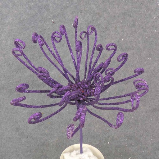 [XA54-PUR] GLITTER MUM PICK 13"  PURPLE