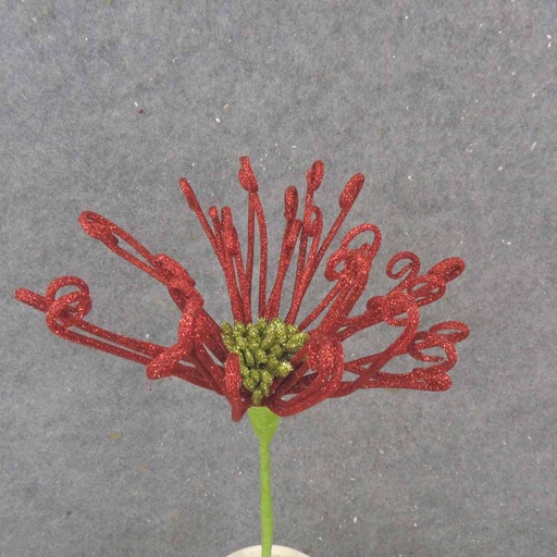 [XA54-RLG] GLITTER MUM PICK 13" RED/LT GRN