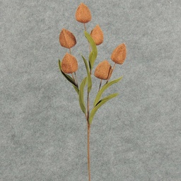 [XA4136-BRN] 18&quot; CHINESE LANTERN BURLAP SPRAY X6  BROWN