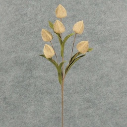[XA4136-NAT] 18&quot; CHINESE LANTERN BURLAP SPRAY X6  NATURAL