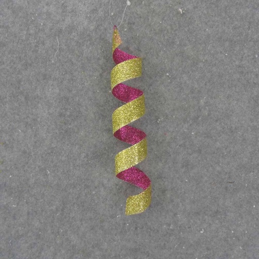 [XA35-GFU] ORNAMENT 8.5" TIN SPRING  GREEN/FUCHSIA