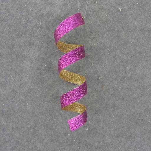 [XA35-PGD] ORNAMENT 8.5" TIN SPRING  PURPLE/GOLD