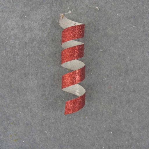 [XA35-RWH] ORNAMENT 8.5" TIN SPRING  RED/WHITE