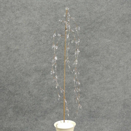[XA4092] FLOCKED HANGING ACRYLIC/BEAD TWIG SPRAY 40"