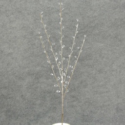[XA4099] 32" FLOCKED TWIG FACET/JEWEL SPRAY