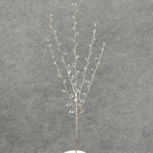 [XA4099] 32" FLOCKED TWIG FACET/JEWEL SPRAY