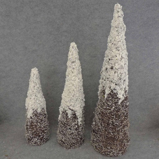 [XA60456] TREE CONE SET/3 (30"-24"-18") W/ICE & SNOW