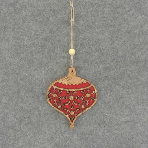 [XA7124-D] ORNAMENT FELT/CORK W/SNOWFLAKE 4.75x6"