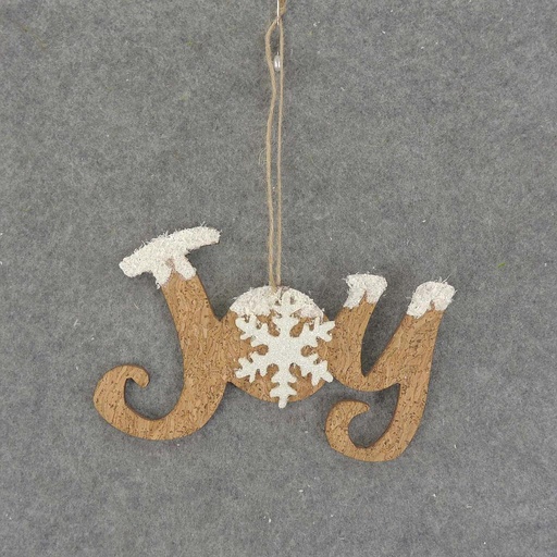 [XA7132] ORNAMENT "JOY" CORK 4.5x7"
