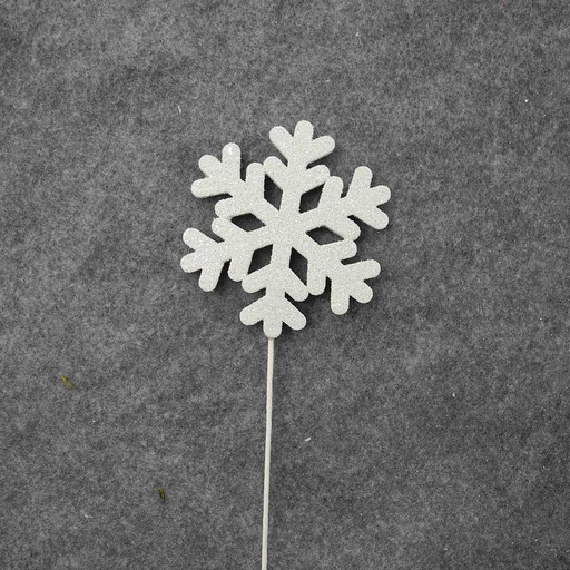 [XA8078-WHT] SNOWFLAKE PICK 17.5" (6/BAG)  WHITE